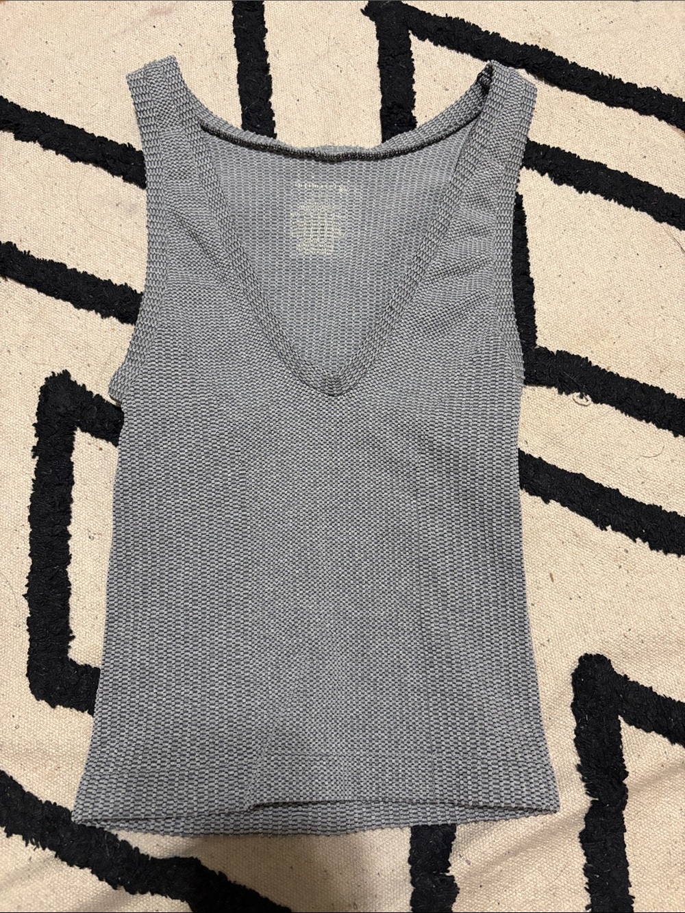 Free People Gray Knit V‑Neck Tank